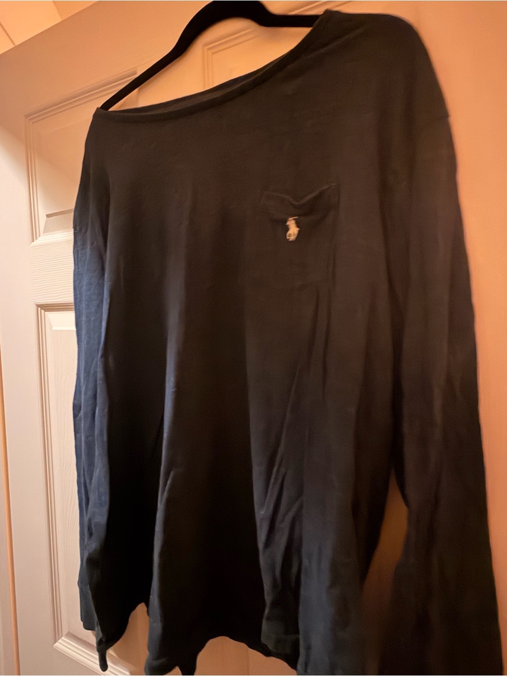 Ralph Lauren Polo Crewneck Tee - Navy  Blue with Yellow Logo
